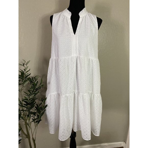 Lilly Pulitzer Dresses Lilly Pulitzer Novella Tiered Swing Dress Resort White Eyelet Large